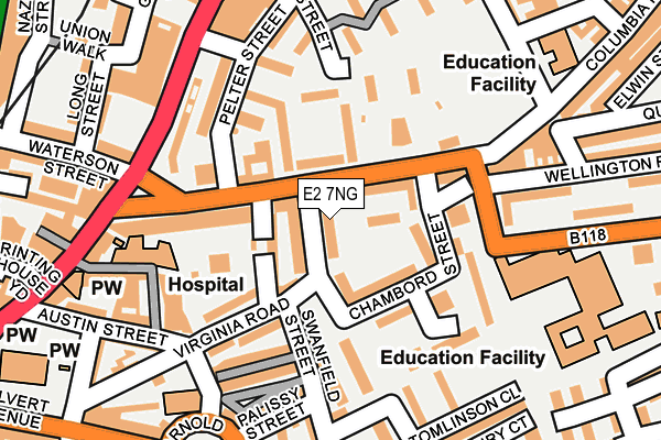 E2 7NG map - OS OpenMap – Local (Ordnance Survey)
