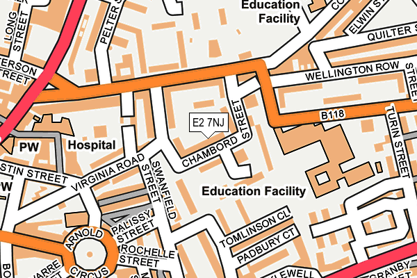 E2 7NJ map - OS OpenMap – Local (Ordnance Survey)
