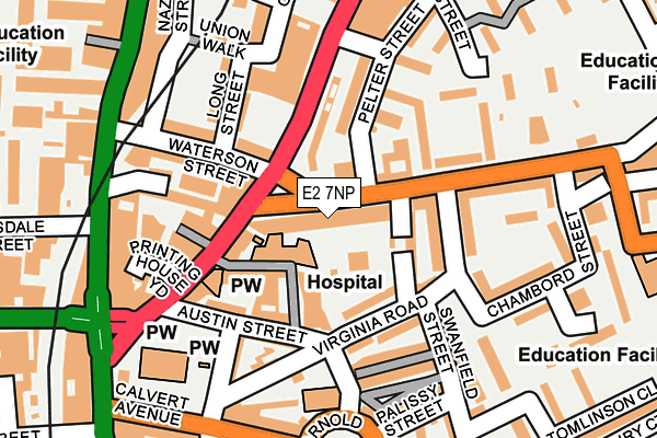 E2 7NP map - OS OpenMap – Local (Ordnance Survey)