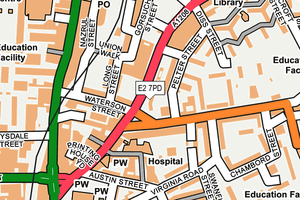 E2 7PD map - OS OpenMap – Local (Ordnance Survey)