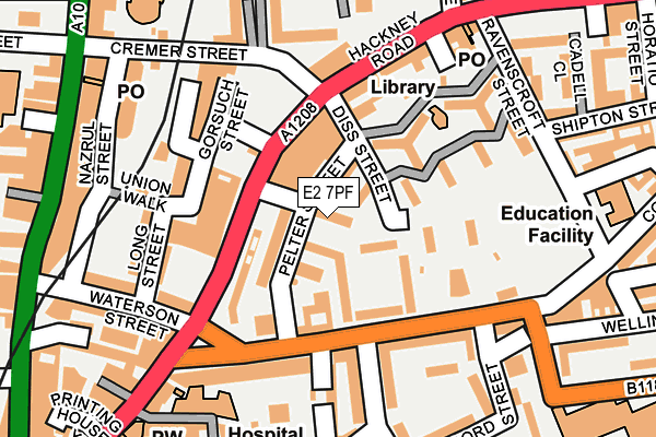 E2 7PF map - OS OpenMap – Local (Ordnance Survey)