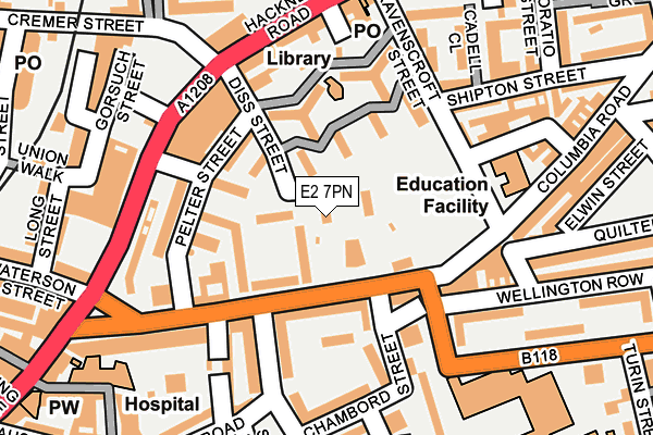 E2 7PN map - OS OpenMap – Local (Ordnance Survey)