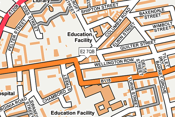 E2 7QB map - OS OpenMap – Local (Ordnance Survey)