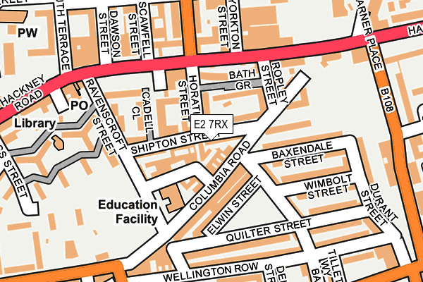 E2 7RX map - OS OpenMap – Local (Ordnance Survey)