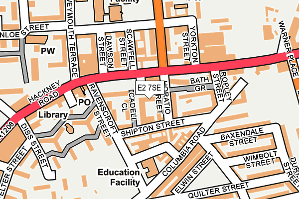 E2 7SE map - OS OpenMap – Local (Ordnance Survey)