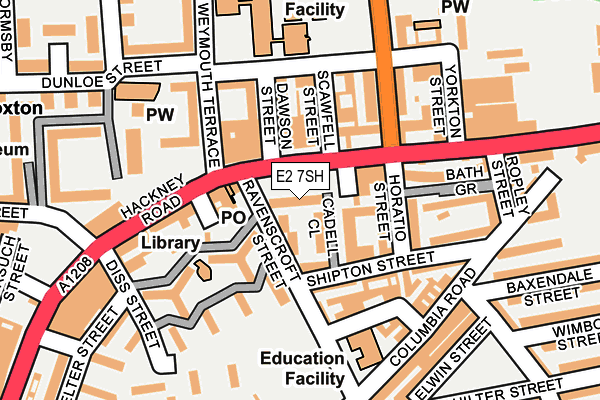 E2 7SH map - OS OpenMap – Local (Ordnance Survey)