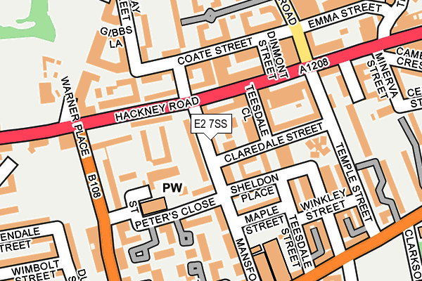 E2 7SS map - OS OpenMap – Local (Ordnance Survey)