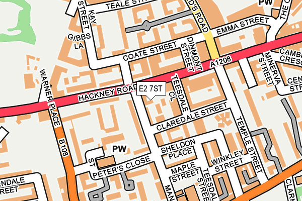 E2 7ST map - OS OpenMap – Local (Ordnance Survey)