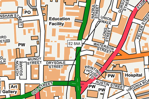 E2 8AA map - OS OpenMap – Local (Ordnance Survey)