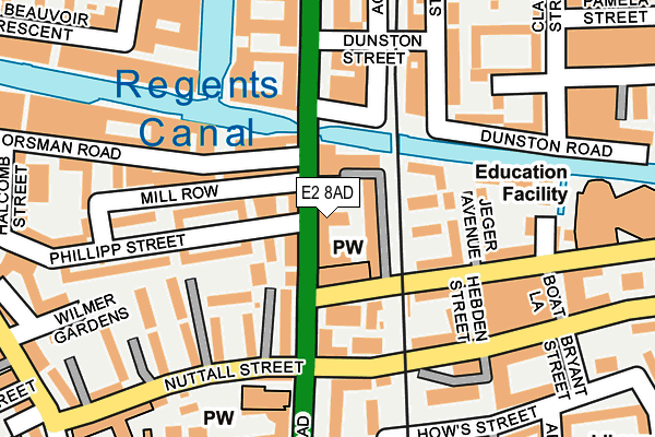 E2 8AD map - OS OpenMap – Local (Ordnance Survey)
