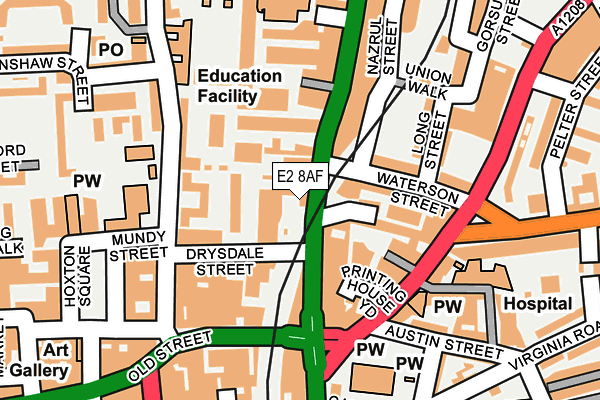 E2 8AF map - OS OpenMap – Local (Ordnance Survey)