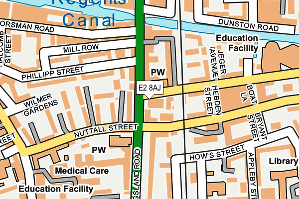 E2 8AJ map - OS OpenMap – Local (Ordnance Survey)
