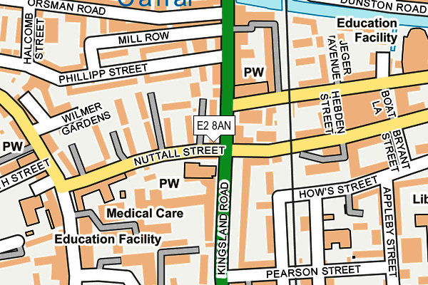 E2 8AN map - OS OpenMap – Local (Ordnance Survey)