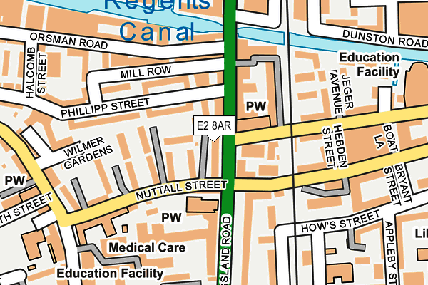 E2 8AR map - OS OpenMap – Local (Ordnance Survey)
