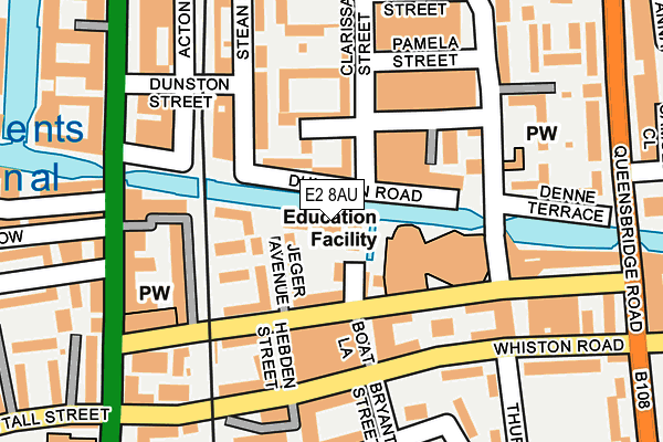 E2 8AU map - OS OpenMap – Local (Ordnance Survey)