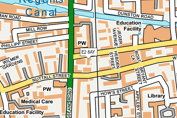 E2 8AY map - OS OpenMap – Local (Ordnance Survey)