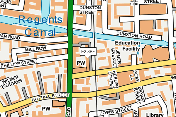 E2 8BF map - OS OpenMap – Local (Ordnance Survey)