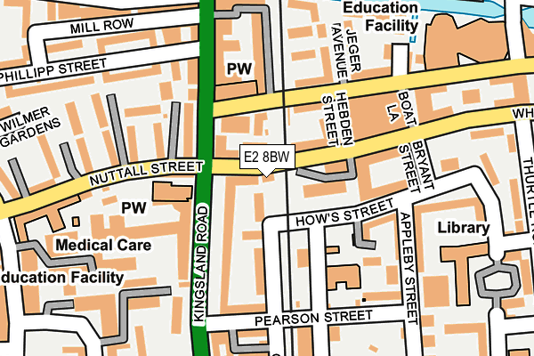 E2 8BW map - OS OpenMap – Local (Ordnance Survey)