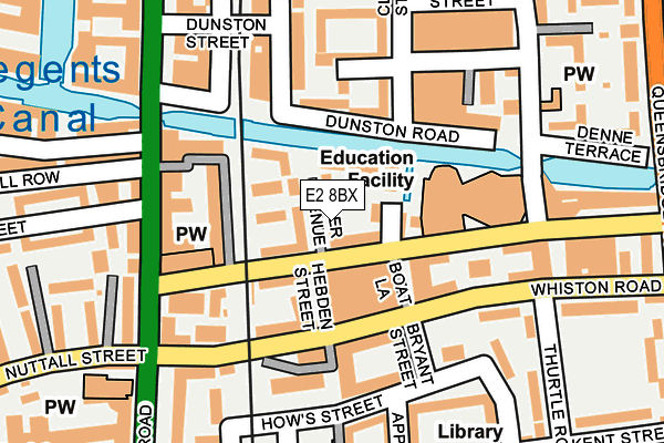 E2 8BX map - OS OpenMap – Local (Ordnance Survey)