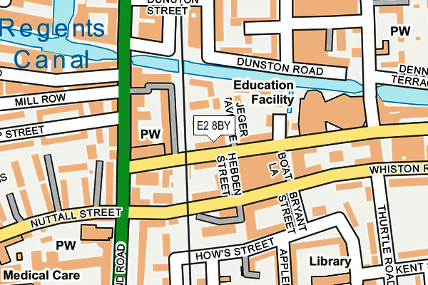 E2 8BY map - OS OpenMap – Local (Ordnance Survey)