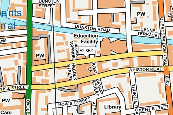 E2 8BZ map - OS OpenMap – Local (Ordnance Survey)