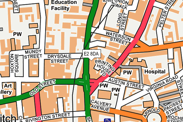 E2 8DA map - OS OpenMap – Local (Ordnance Survey)