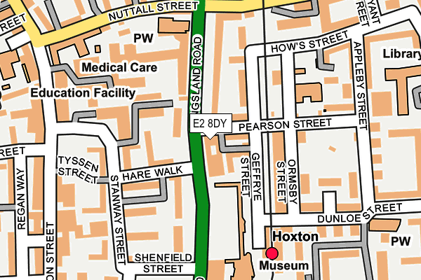 E2 8DY map - OS OpenMap – Local (Ordnance Survey)