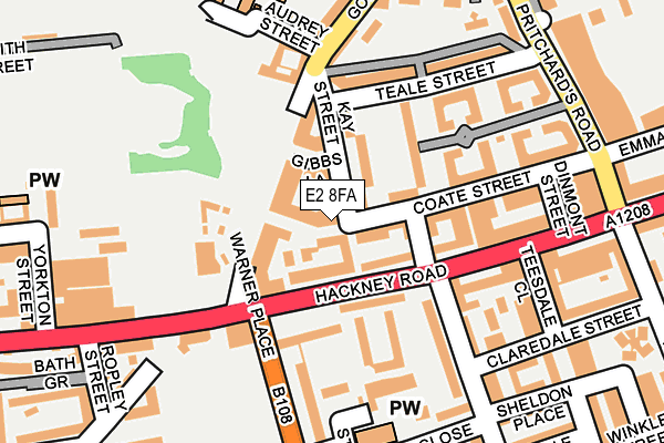 E2 8FA map - OS OpenMap – Local (Ordnance Survey)