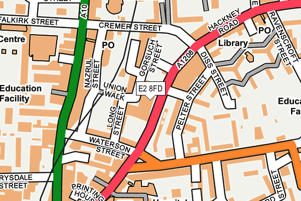 E2 8FD map - OS OpenMap – Local (Ordnance Survey)