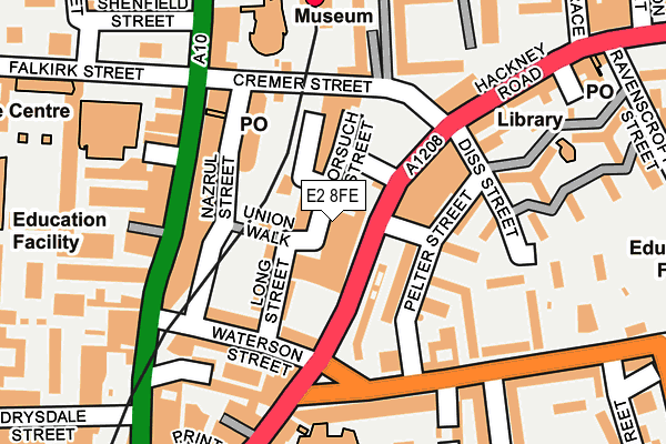 E2 8FE map - OS OpenMap – Local (Ordnance Survey)
