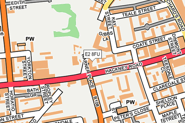 E2 8FU map - OS OpenMap – Local (Ordnance Survey)