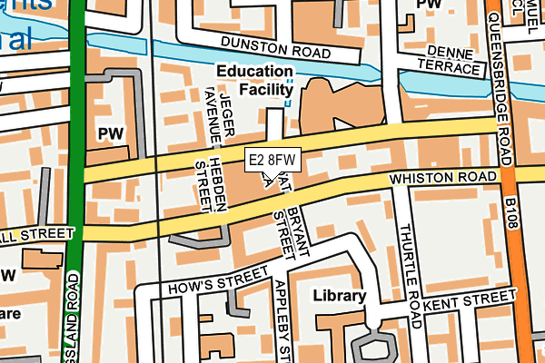 E2 8FW map - OS OpenMap – Local (Ordnance Survey)