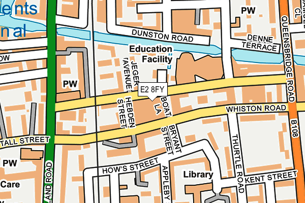 E2 8FY map - OS OpenMap – Local (Ordnance Survey)