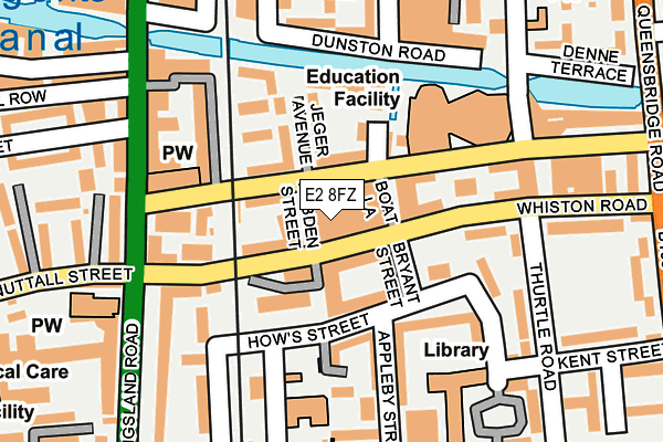 E2 8FZ map - OS OpenMap – Local (Ordnance Survey)