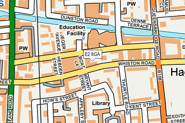 E2 8GA map - OS OpenMap – Local (Ordnance Survey)
