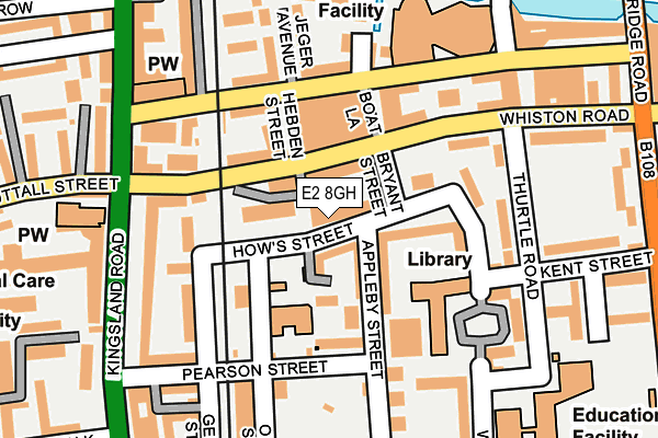 E2 8GH map - OS OpenMap – Local (Ordnance Survey)