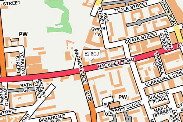 E2 8GJ map - OS OpenMap – Local (Ordnance Survey)