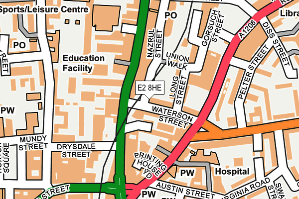 E2 8HE map - OS OpenMap – Local (Ordnance Survey)