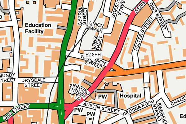 E2 8HH map - OS OpenMap – Local (Ordnance Survey)