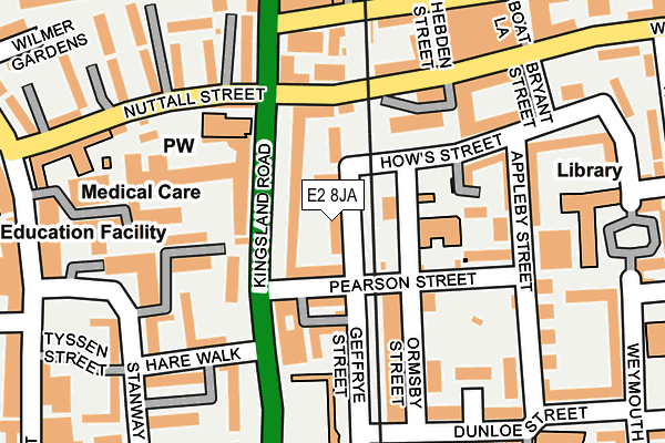 E2 8JA map - OS OpenMap – Local (Ordnance Survey)