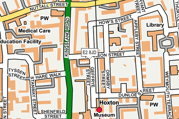 E2 8JD map - OS OpenMap – Local (Ordnance Survey)