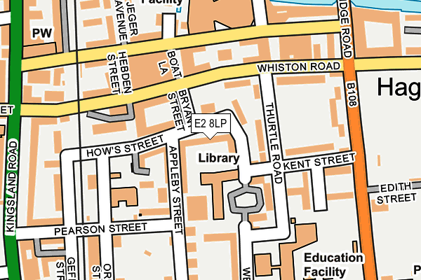 E2 8LP map - OS OpenMap – Local (Ordnance Survey)