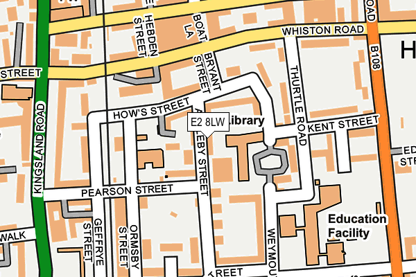 E2 8LW map - OS OpenMap – Local (Ordnance Survey)