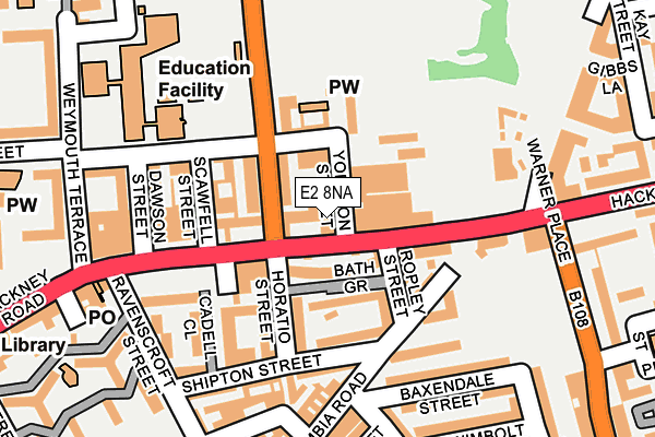 E2 8NA map - OS OpenMap – Local (Ordnance Survey)