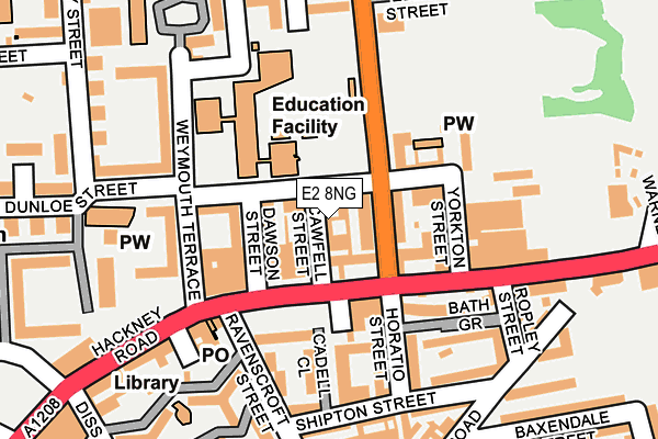 E2 8NG map - OS OpenMap – Local (Ordnance Survey)
