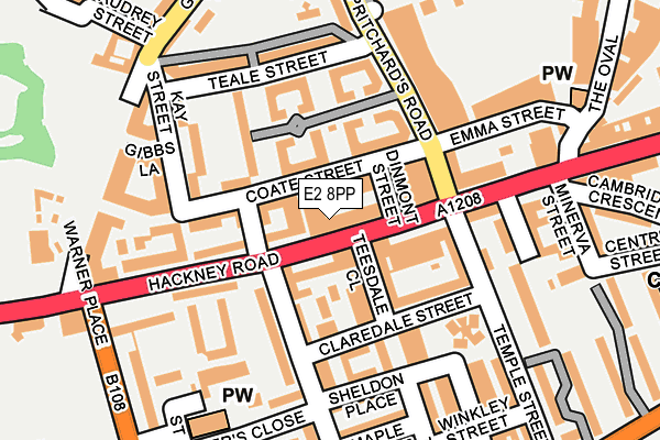 E2 8PP map - OS OpenMap – Local (Ordnance Survey)