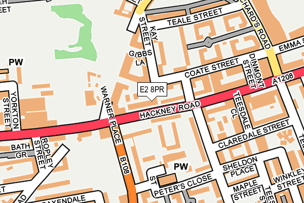 E2 8PR map - OS OpenMap – Local (Ordnance Survey)
