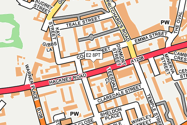 E2 8PT map - OS OpenMap – Local (Ordnance Survey)