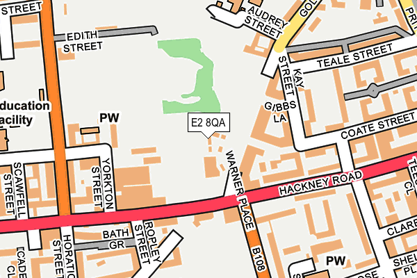 E2 8QA map - OS OpenMap – Local (Ordnance Survey)