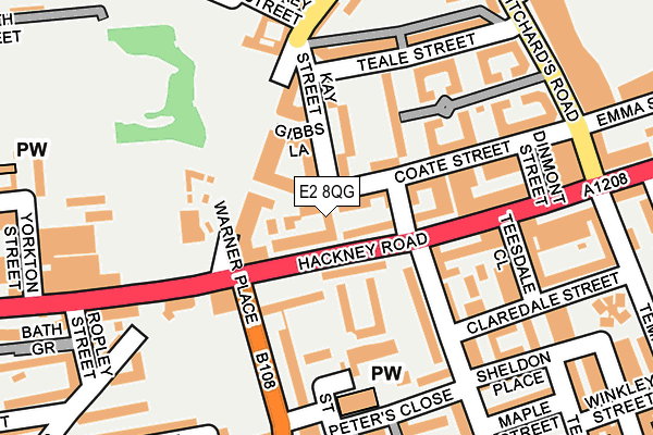 E2 8QG map - OS OpenMap – Local (Ordnance Survey)